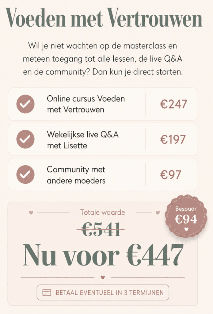 Voeden met vertrouwen prijs